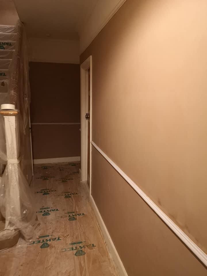 Freshly plastered hallway