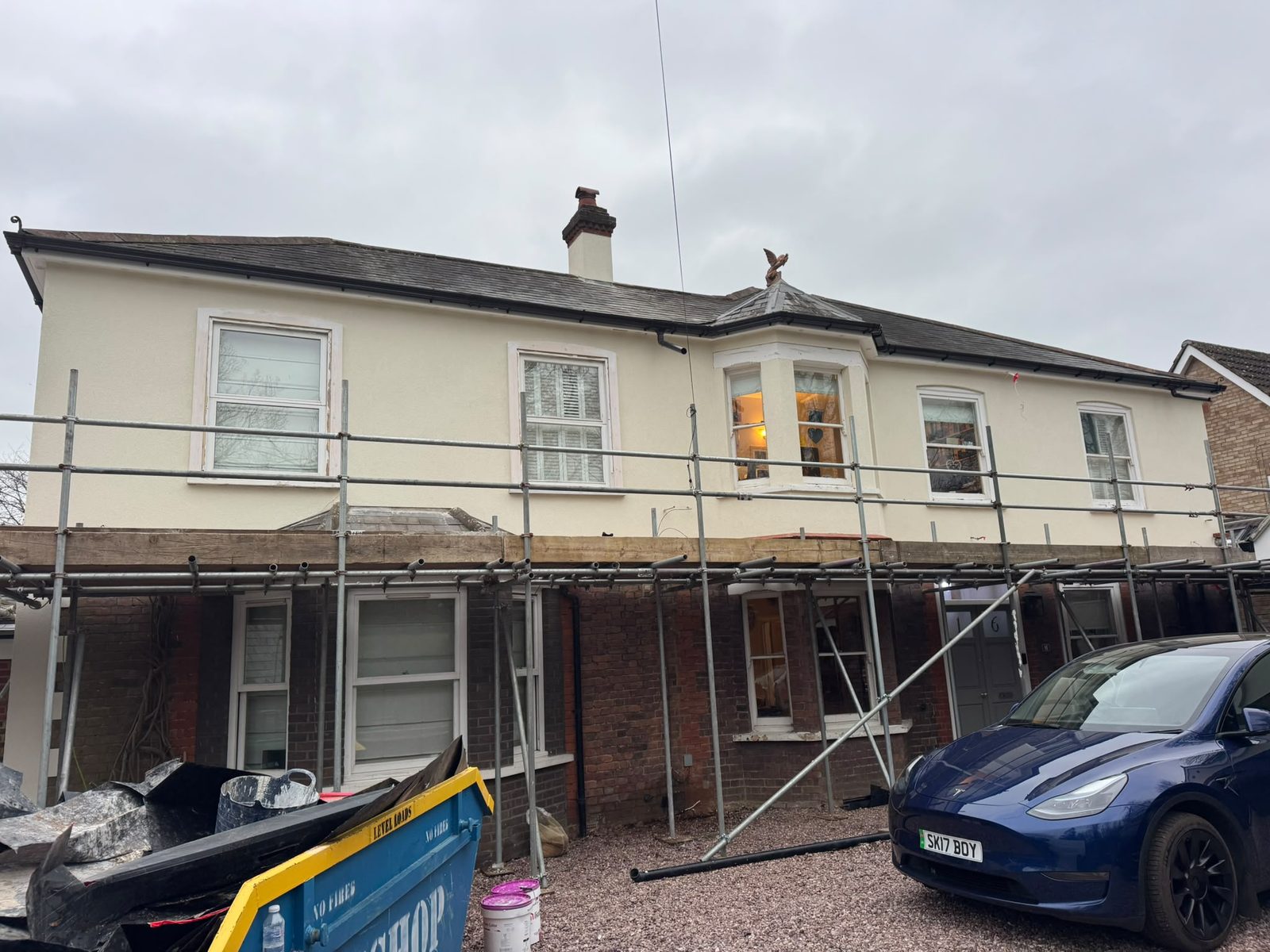 Smooth render on the upper floor of a period property