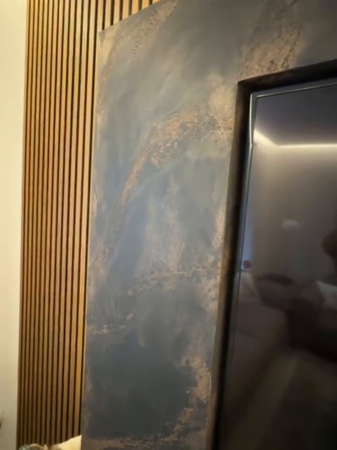 Venetian plaster TV surround